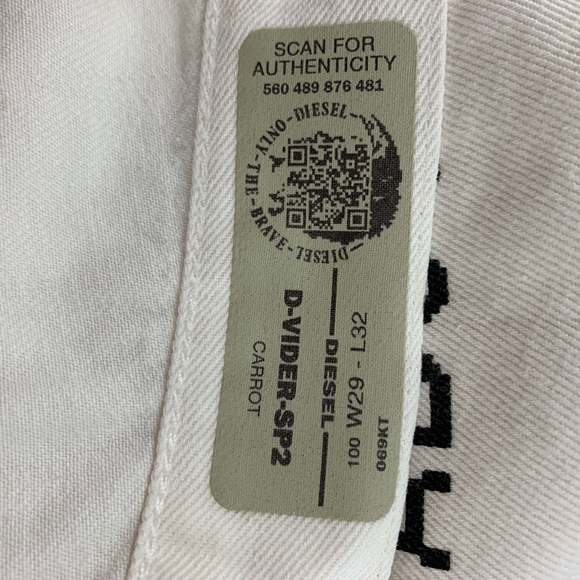 DIESEL White Black Cotton Cropped High Waisted Jeans - Picture 5 of 6